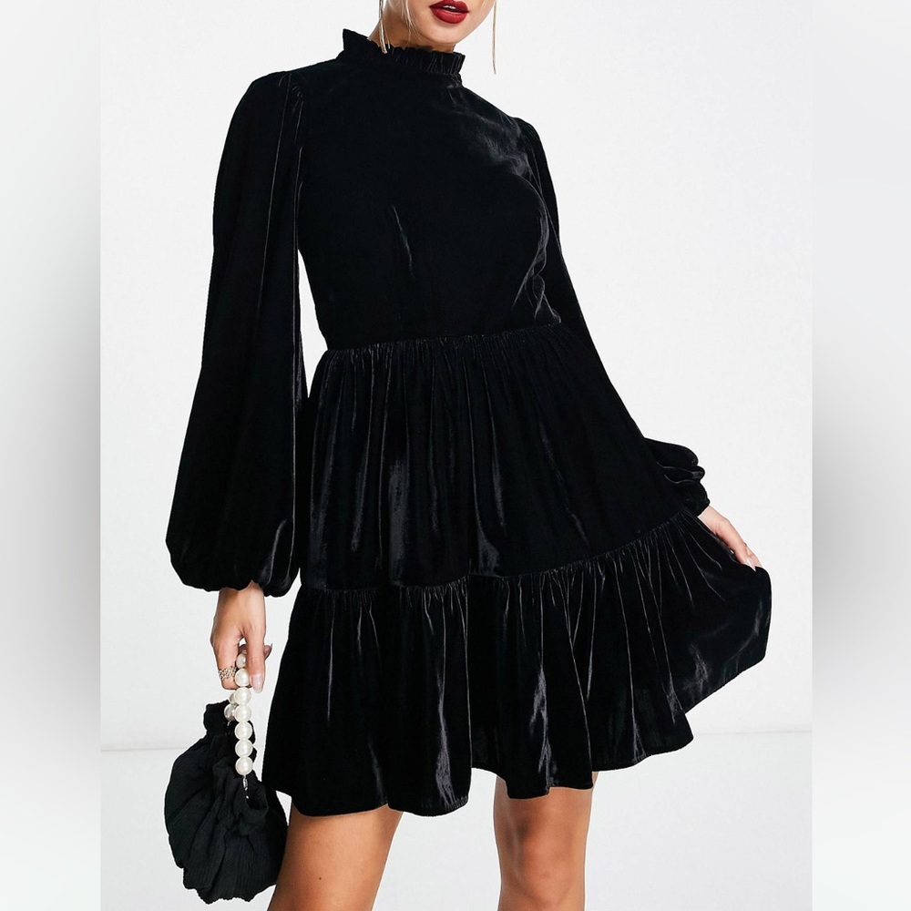 Velvet smock dress